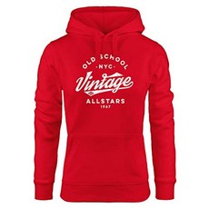 Neverless® Women s College Hoodie "Oldschool Vintage Allstars"Vintage Co. Red. 에스, 단일옵션