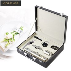 Vinocave와인 전동 와인 오프너 충전식 가정용 선물함 포도주 와인 오프너세트, 스테인리스강 세트