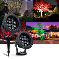 투광 램프 DC12V/24V 뒤뜰 정원 라이트 워시 AC220V 풍경 잔디 야외 벽 조명 LED 스포트 요금 IP67 트리, Natural white 4000K, AC110V220V, 3W Spike plastic