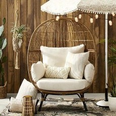 라탄 둥지 의자 카페 행잉 라운지 야외 체어 테라스 원형, 다른, 싱글 1.5인용