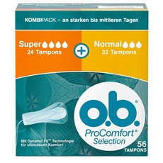 o.b. 프로컴포트 셀렉션 56개입 6팩 슈퍼 앤 노멀 o.b. ProComfort Selection Super + Normal Tampons