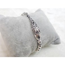 - 925 silver 6mm &앤틱 론델 믹스 앤틱 물고기 팔찌