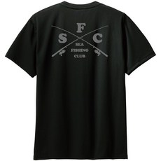 SFC 낚시복 낚시대 라운드 기능성 쿨론 반팔 티셔츠 쿨티 쿨티셔츠, M, BLACK/리플렉스