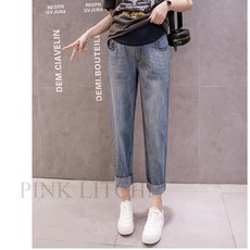 임부복 예쁜 봄가을 루즈핏 캐주얼 와이드 데님 팬츠 BRSFeb16SQ3 PINK LITCHI BRSFeb16SQ312QA05