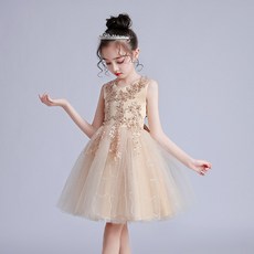 해외 여자아동드레스 유아초등공주드레스 백일 돌 생일파티용 카라 레이스 쉬폰드레스 키즈용 여아 드레스 프린세스 스커트 2021 아동 패기 쇼 어린 MC
