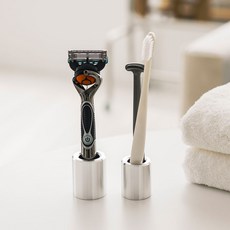 알루미늄 원형 칫솔 면도기 꽂이 거치대, 면도기꽂이, 1개