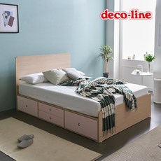  데코라인 코넬 피카 일반 수납 더블 침대 프레임 DKN065C, 화이트 