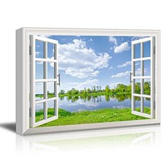 - Canvas Wall Art - Window Peering into a Peaceful Lake - Giclee Print G (24" x 36" Artwork - 13), 24" x 36", Artwork - 13, 24" x 36", Artwork - 13