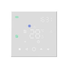 중앙 에어컨용 스마트 온도 조절기 Wifi 파이프 가열 냉각 속도 무선 컨트롤러, WHITE, 2P AND NO WIFI