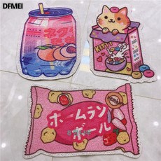 퍼프 고양이 모래 매트 고양이 화장실 고양이 모래 대야 고양이 모래가 튀는 것을 방지하는 아이디어 매트 반려동물 식사 매트, 복숭아소다쿠션75x45cm, 1개