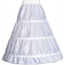 WMLWL Girls 3 Hoops Elastic Band Petticoat Full Slip Flow Girl 드레스 볼 가운 크리놀린 스커트 아기 토들러 롱 페티코트