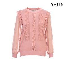 샤틴 소매 배색 디자인 니트 S203C907 51
