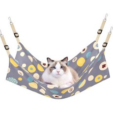 고양이 해먹 침대 고양이/작은 개/토끼/기타 작은 동물을 위한 멋진 여름 매달기 조절식 애완 침대그레이, 1개