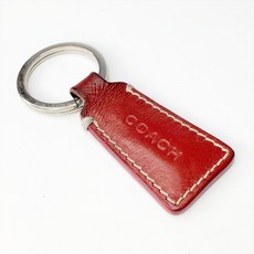 가다컴퍼니 COACH 코치 레드 가죽 플레이트 키홀더 키링 열쇠고리 백참 A602, 1개