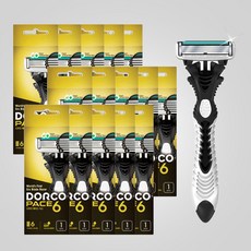 도루코 면도기 페이스6 일회용 6중날 휴대용 면도기, 15세트, 1개입