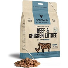 바이탈 에센셜 동결 건조 생고양이 사료 토끼 미니 닙스 엔트리 12온스, Beef & Chicken, 8 Ounce (Pack of 1) - 바이탈에센셜토끼