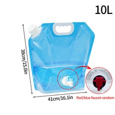 (썬그라스및모자_ 캠핑 워터 가방 야외 하이킹 접이식 물통 수도꼭지 8L 대용량 물 컨테이너 용품 кемпинг, Blue 10L