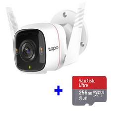 티피링크 Tapo C320WS 홈CCTV + CCTV전용 Micro SD 카드 (실외 가게 공장등), C320WS+256GB, 1개