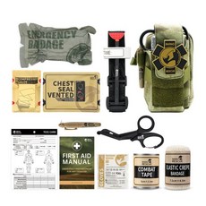 호신용품 Rhino Rescue EDC 파우치 First Aid Kit Tactical Military Survival Trauma Molle Utility Tool 파우치es F, EDC POUCH-GREEN