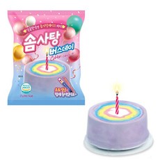버스데이 솜사탕 25g 1개 무지개솜사탕 캔디 케이크
