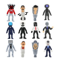 에스제이 스키비디 토일렛 피규어 세트 스피커맨 변기맨, 12개