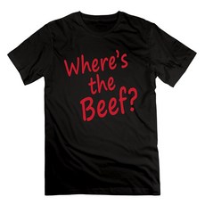 브랜드없음 Men's Where's The Beef 워드마크 면 반팔 티셔츠