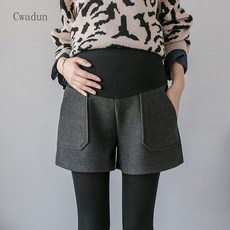Cwadun 임산부 가을과 겨울 모직 넓은 다리 반바지