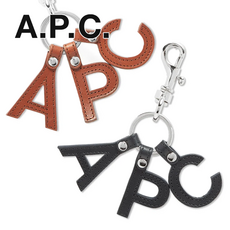 A.P.C 레터링 로고 키링, 01 브라운