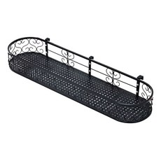 MK 베란다 화분걸이대 일반 창틀용 (라운드 100 X 25cm) 창틀고리 3P, 검정