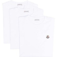 [명품]24SS 몽클레어 로고 패치 3팩 세트 화이트 반팔 티셔츠 8C00025 829H8 001 8C000 25 829H8 001