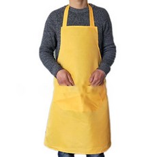 레스토랑 앞치마 민소매 트림 천 턱받이 요리 베이킹용, 9.yellow, 1개