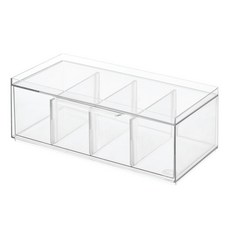 iDESIGN 크리스프 티 스토리지 오거나이저 티박스 31.7 x 15.9 11.4cm, 1개, Clear 1개, Clear