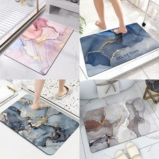 할인바이할인 [1+1] 간편세척 대리석패턴 규조토 발매트 4종, 핑크, 네이비