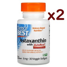 Doctors Best 루테인 아스타잔틴 6mg 30캡슐 x2병, 30정, 2개