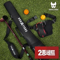 (2종세트) 파크골프채 가방 허리색 파우치 2개세트 헤드필름 2매 지급 파크골프채 가방 블랙 허리파우치 그레이 상품 이미지