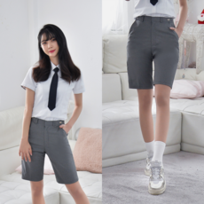 교복반바지연그레이