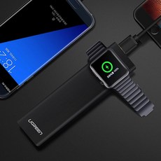 UGREEN MFI인증 애플워치 보조배터리, 검정 (10050mA)