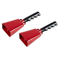 EOM Cowbell 핸들 - 2 팩 카우벨 소음 메이커 환호 스포츠 게임 결혼식 농장 빨강 3 x 9.125 x 2 인치 - E036107BDF6BXL1, 기본