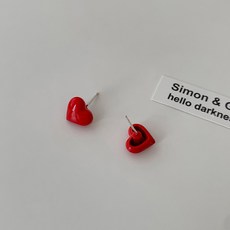 레드하트귀걸이