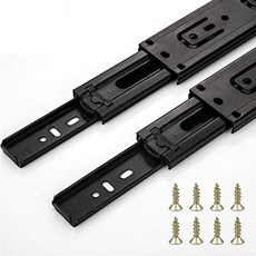 NMT 2 팩 냉간 압연 강재 3 섹션 전체 확장 서랍 슬라이드 100 Lb 부하 용량의 저소음 볼 베어링 사이드 마운트 [12 Inch] - P074308CKQ9GC43, 12 Inch