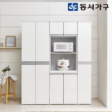 동서가구 세이지 주방 수납장 세트 D 수납 + 렌지 + 틈새 1800mm, 화이트