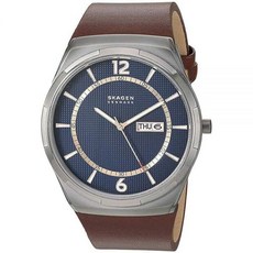 스카겐 SKAGEN 남성 멜비 메탈 핑크골드 블루 브라운 가죽 벨트 SKW6574 손목시계 비즈니스 선물 데일리 직장인 고급