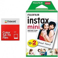 폴라로이드 오리지널 - 4676 - SX-70 카메라 및 후지필름 인스탁스 미니 인스턴트 필름 화이트 더블 팩, 단일상품