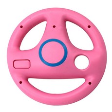 자동 회전 기능이 있는 Wii 카트 레이싱 게임패드 컨트롤러용 게이밍 레이싱 휠 모바일 조이스틱 3D 미니 스티어링 휠, 1개, 01 Pink