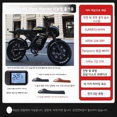 Phoenix 전기자전거 전기 팻바이크 오토바이 펫바이크 48v/50ah 대용량, RX 블랙 워리어 인텔리전트 에디션, 32Ah