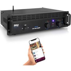 Pyle 프로페셔널 오디오 블루투스 파워 앰프 2채널 랙 마운트 브리지 가능 LED 표시등 충격 방지 바인딩 포스트 냉각 팬 1000와트 Pro PTA1000.5