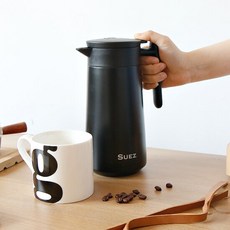 수에즈 스텐 손잡이 물병 860ml 보온 보냉 저그, 단품, 1개