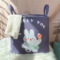 대용량 귀여운 옷 수납함 바구니 통 속옷 양말 수납 더러운 옷 바구니 정리 분류통, 달콤한 토끼 [작은]]