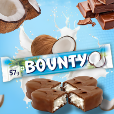 Bounty шоколадный батончик с кокосом, 3 шт по 57 г