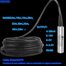수압 레벨 센서 출력 수압 액체 레벨 트랜스미터 50M 범위 4-20mA 0-10V 0-3.3V RS485 5M 10M 25M 30M, 51) 기타 - 4-20mA, 1개